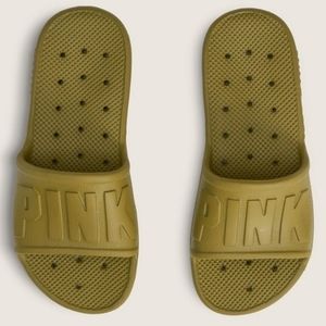 PINK Victoria's Secret Waterproof Campus Slide in Garden Moss